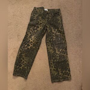 RSQ Leopard Print Jeans - Green and Black